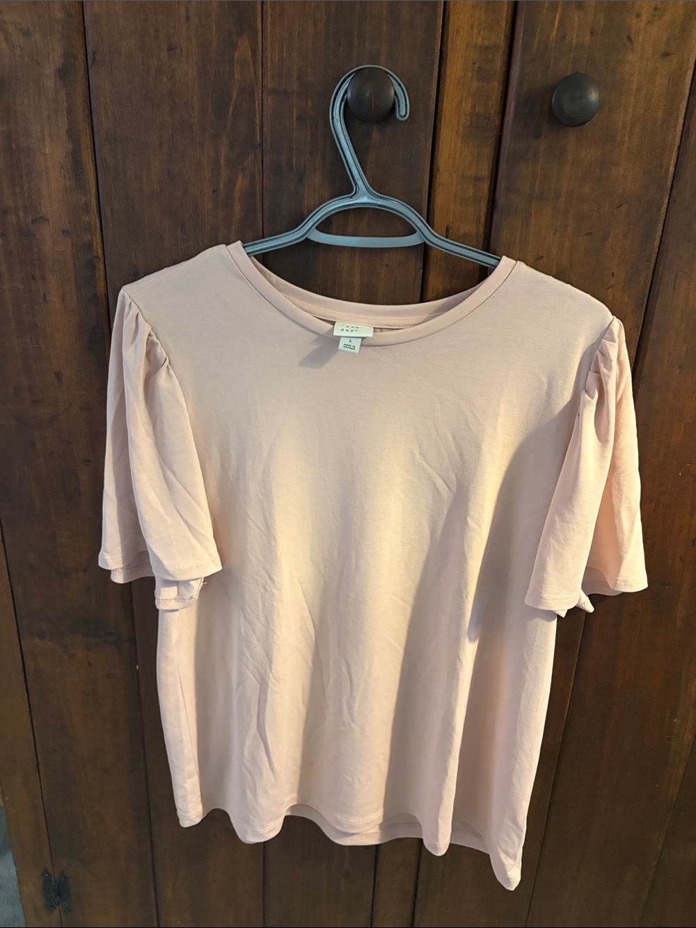 a new day Pale Pink Short Sleeve Puff Tee
